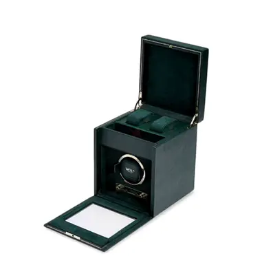 WOLF 1834 British Racing Single Watch Winder / Green Storage | Elegant Watch and Jewelry Box
