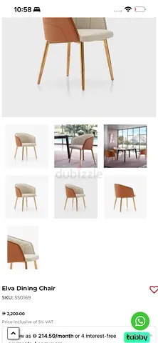 Selling Top quality Al Huzaifa Furniture Brand Dining Table With Six chairs for sale Original marble