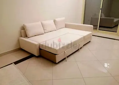 Modern White Sofa Bed with Storage