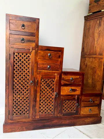 Marina solid wood steps cabinet