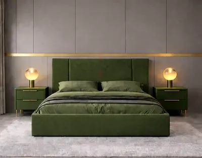Stylish Green Brand New Queen size bed storage bed Queen bed mattress double bed family bed