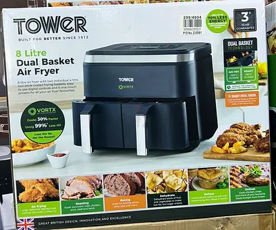 Tower 8 Litre Dual Basket Air Fryer