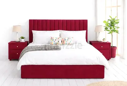 Stylish Red Brand New Queen size bed storage bed family bed double bed Queen bed mattress good quali