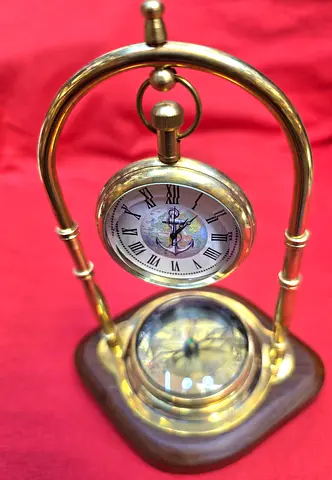 BRAND NEW BEAUTIFUL TABLE CLOCK WITH COMPASS FROM LONDON FOR SALE