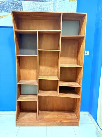 Wooden Bookcase with Multiple Compartments