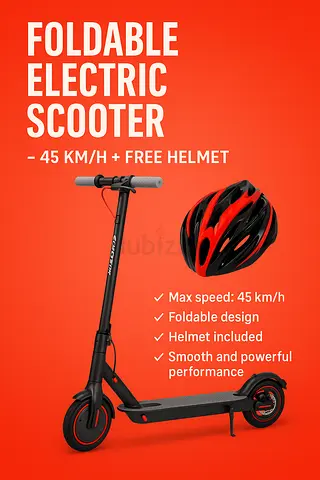 Electric Scooter 45km/h + FREE Helmet