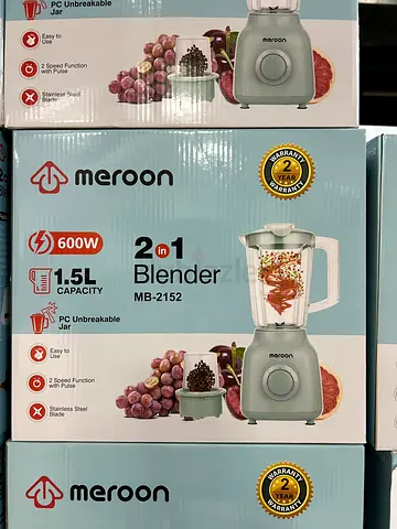 Merroon 2 in 1 Blender 600W 1.5L Capacity