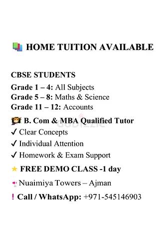 Home Tuition Available for CBSE Students