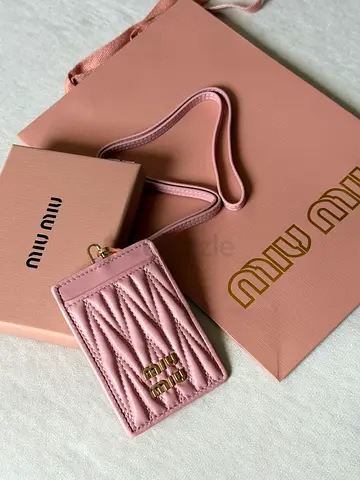 Miu Miu Pink Card Holder with Strap