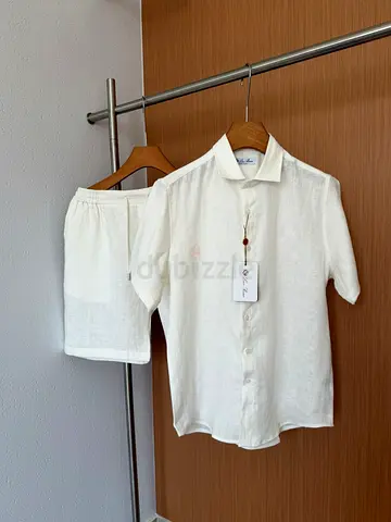 White Linen Shirt and Shorts Set