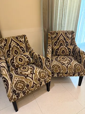 Stylish Dual Armchairs with Unique Pattern
