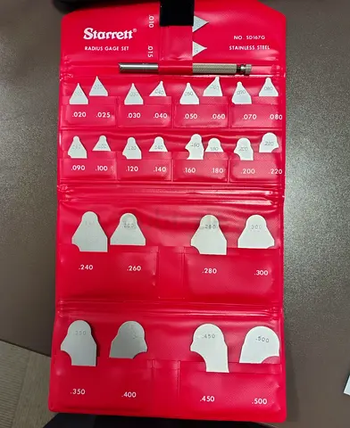Starrett SD167GHZ Decimal-Inch Radius Gage Set