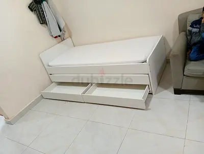 IKEA slakt bed under bed with  2 IKEA mattresses