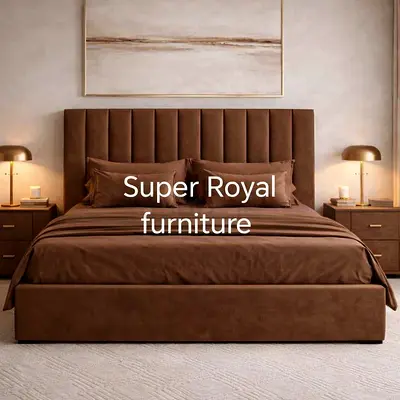 Elegant Brown Brand New Queen size bed with medical mattress good quality Queen bed family bed