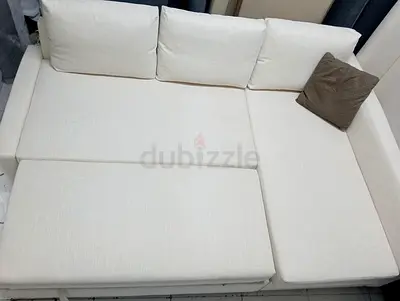 Stylish White Sectional Sofa-bed with storage