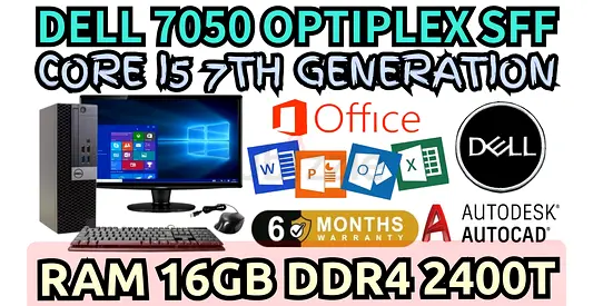 RAM 16GB DDR4 DELL OPTIPLEX 7050 SFF NVIDIA QUADRO P620 2GB DDR5 INTEL CORE I5 7TH GENERATION