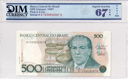 Brazil Banknote 500 Cruzados 1987 DIM 60 AED