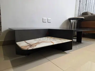 Modern Coffee Table with Marble Accent