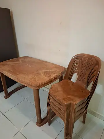 Sturdy Plastic Chair and Table Set
