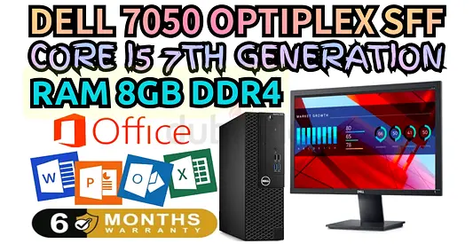 (FULLSET) DELL OPTIPLEX 7050 SFF RAM 8GB DDR4 SSD DRIVE 256GB NVME M2 INTEL CORE I5 7TH GENERATION