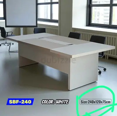 Modern White Conference Table