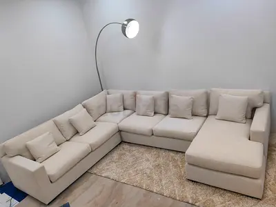 CrateBarrel beige Ushape sofa for sale