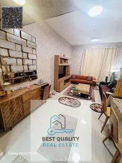 Furnished one-bedroom apartment for monthly rent in Ajman Corniche. First occupancy.