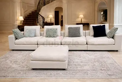 Marina home feather filled modular sofa with footstool