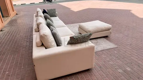 Marina home feather filled modular sofa with footstool
