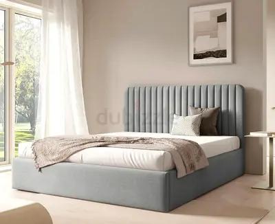 Stylish Gray Brand New Queen size bed with medical mattress Queen bed