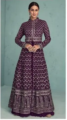 Elegant Purple Anarkali Dress