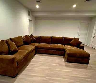 Crate and Barrel axis feather filled U shape sofa
