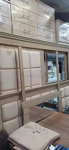 Elegant Wooden Dining Set with Upholstered Chairs