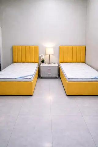 Stylish Yellow Brand New single size bed with medical mattress good quality single bed