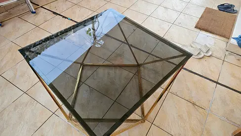 Golden Glass Table