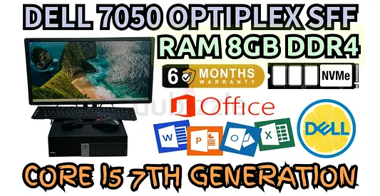 DELL OPTIPLEX 7050 SFF SSD DRIVE 256GB NVME M2 RAM 8GB DDR4 CORE I5 7TH GENERATION (FULLSET)