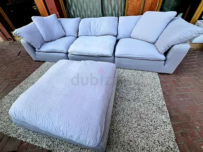 Marina home Luscious feather filled sofa with footstool
