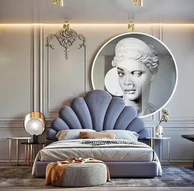 Stylish Modern Bed with Soft Headboard