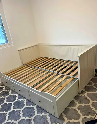 IKEA Hamnes daybed with 3 big storage drawers and 2 IKEA mattresses.