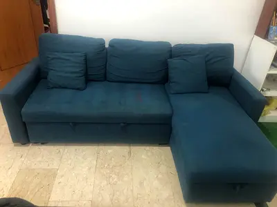 Home Style Cannes L Shape Corner Sofa Blue 400 Aed only
