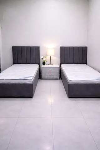 Elegant Grey Brand New single size bed with medical mattress good quality single bed
