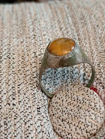 Unique Silver Ring with Tigers Eye Gemstone