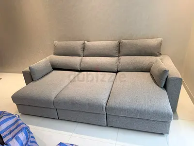 Light grey Ikea eskilstuna L shape sofa bed