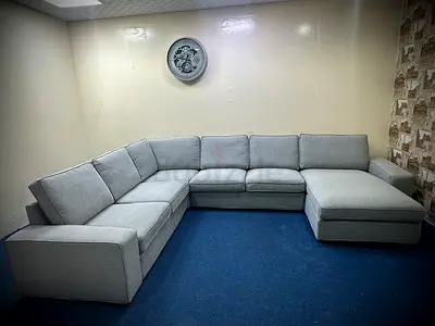 IKEA light gray color Ushape sofa