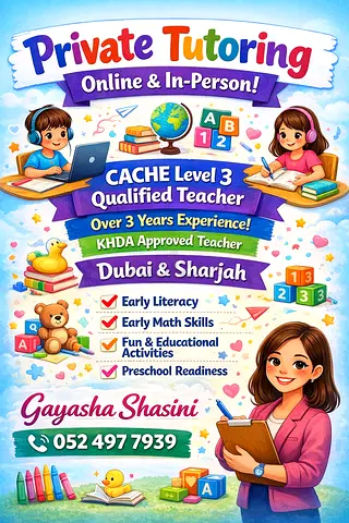 Private Tutor for Kids (1–5 Years) | KHDA Approved | Dubai  Sharjah