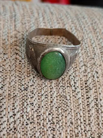 Vintage Silver Ring with Green Stone