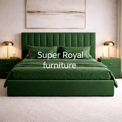 Stylish Green Brand New Queen size bed storage bed Queen bed mattress good quality