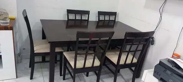 Solid Wood Dining Table Set with Chairs