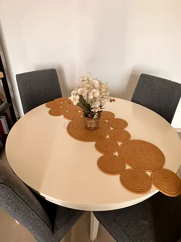 Dining set extendable with 4 chairs