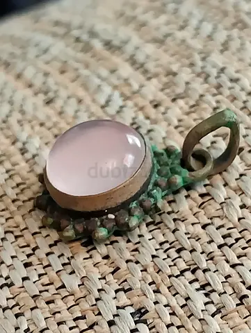 Vintage 925 Silver Pink Opal Stone Pendant